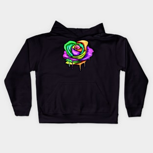 Painted And Colored Rose For Mardi Gras Kids Hoodie